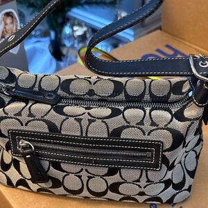 Grey Signature C Demi Shoulder Bag